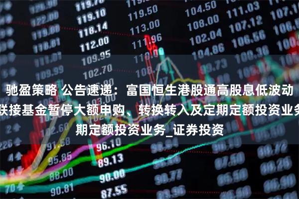 驰盈策略 公告速递：富国恒生港股通高股息低波动ETF发起式联接基金暂停大额申购、转换转入及定期定额投资业务_证券投资